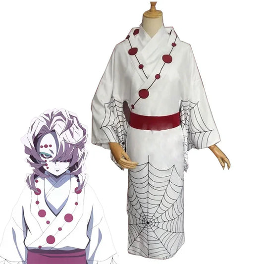 Anime Demon Slayer Rui Cosplay Costume β Spider Demon Ayaki Rui Kimono Outfit