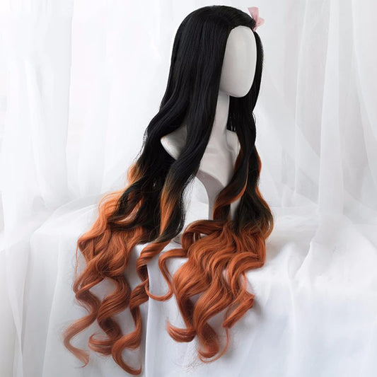 Kamado Nezuko Wig – 95cm Gradient Long Hair Cosplay Accessory