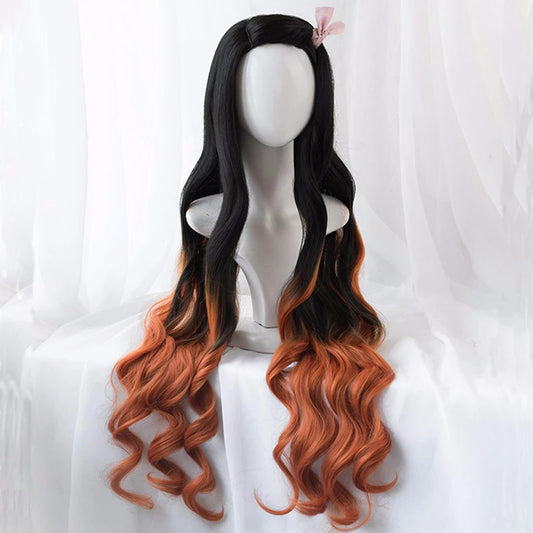 Kamado Nezuko Wig – 95cm Gradient Long Hair Cosplay Accessory