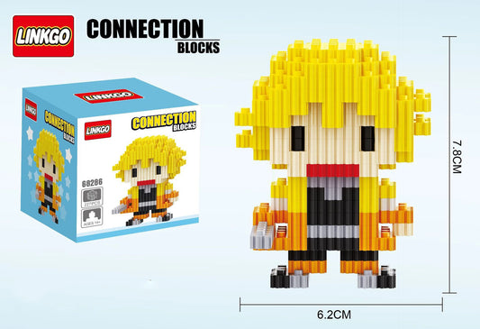 212pcs+ Anime Demon Slayer Figures Magic Building Blocks – Kamado Tanjirou, Nezuko & Inosuke Mini Connectable Bricks