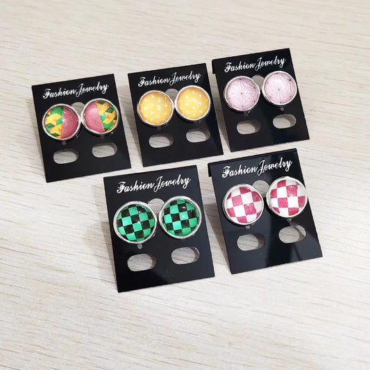 Anime Glass Earrings – Tanjiro & Nezuko Cosplay Jewelry Accessories