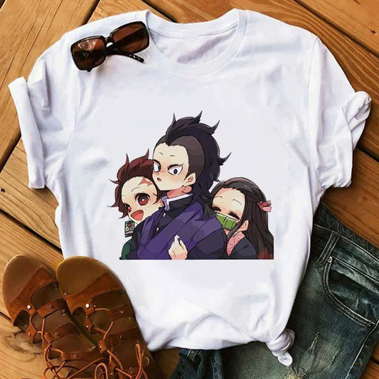 Kimetsu No Yaiba Kamado Nezuko Graphic Print T-Shirt – Women’s Harajuku Aesthetic White Top