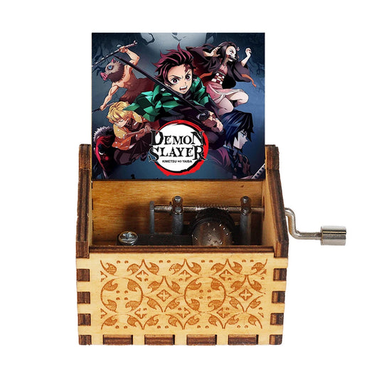 Wooden Music Box – Demon Slayer Beauty Hand-Cranked Musical Box