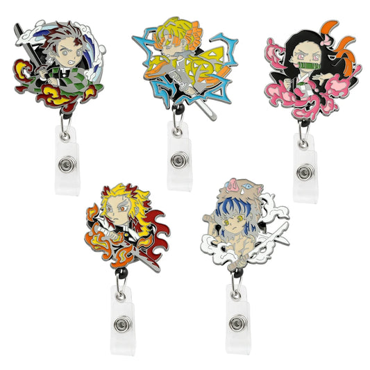 Demon Slayer Retractable Pull Badge Reel – ID Lanyard & Name Tag Holder