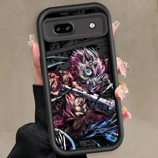 Demon Slayer Cute & Cool Anime Phone Case – For Google Pixel 9, 8A, 8, 7, 7A, Pro, XL, 5G | Soft TPU Shockproof Eye Ladder Cover