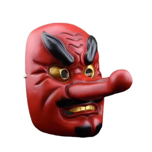New Cosplay Anime Kimetsu No Yaiba Urokodaki Sakonji Red Resin Tengu Mask – Anime Accessories Halloween Party Prop Mask
