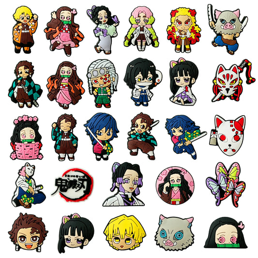 25Pcs Demon Slayer Shoe Charms – DIY Kamado Tanjirou Accessories for Crocs & Sandals
