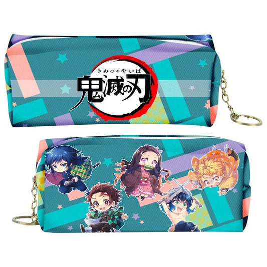 Demon Slayer Cartoon Animation Peripheral Pencil Case – Stationery Box & Coin Purse with PU Zipper
