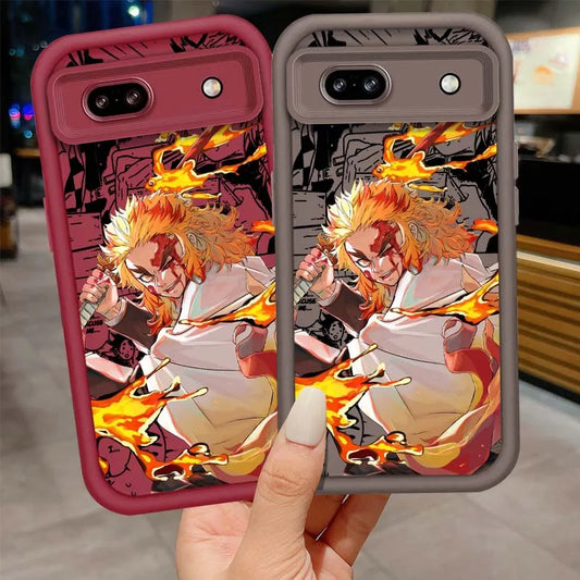 Demon Slayer Cute & Cool Anime Phone Case – For Google Pixel 9, 8A, 8, 7, 7A, Pro, XL, 5G | Soft TPU Shockproof Eye Ladder Cover