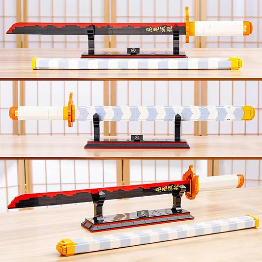 790PCS Demon Slayer Rengoku Kyoujurou Sword Building Blocks Set – Anime Ninja Katana Model Toy