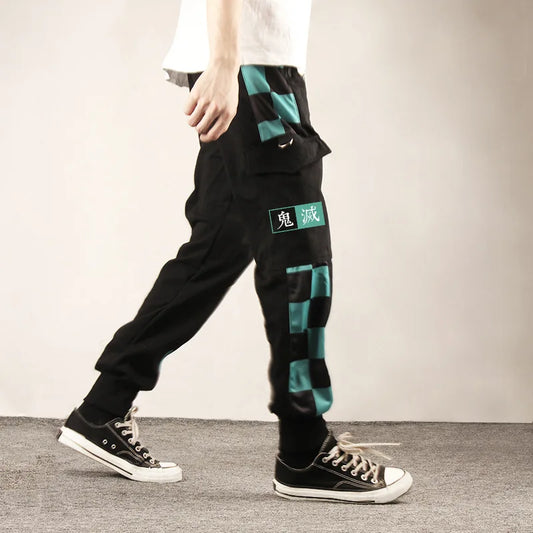 Summer Tanjiro Kamado Cargo Jogger Pants – Anime Casual Sweatpants for Running & Hip Hop