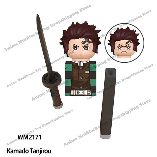 WM6116 Demon Slayer Mini Bricks Action Figures – Tanjirou, Nezuko, Kyoujurou & Giyuu Building Block Toys