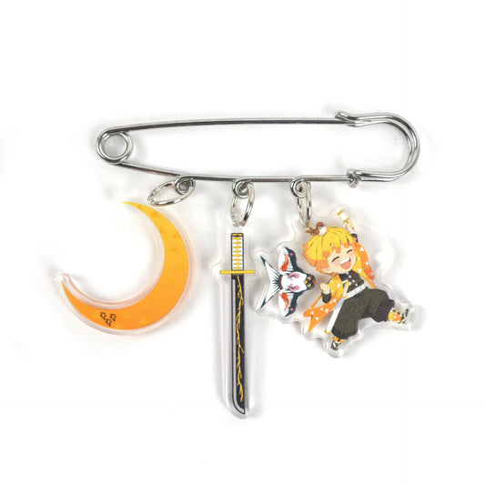 Anime Demon Slayer Brooch Clips – Rengoku Kyoujurou & Kamado Tanjirou Icon Collection Pins
