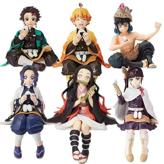 Demon Slayer Figures – Kamado Tanjirou & Nezuko Sitting Posture (10–15cm)