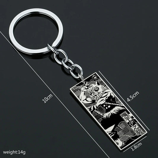 Cosplay Engraved Tanjiro, Nezuko & Shinobu Stainless Steel Pendants – Demon Slayer Keychains