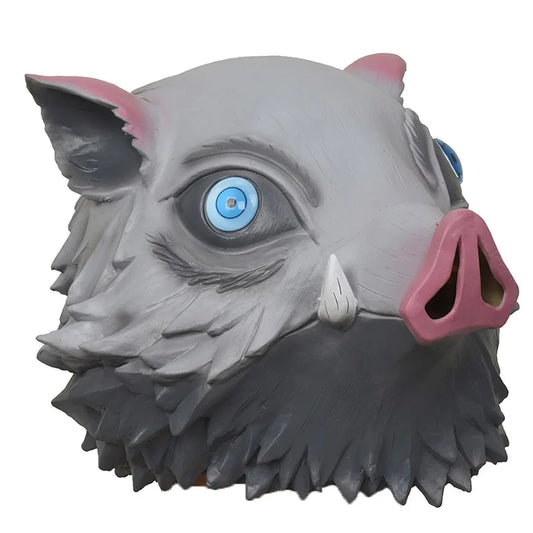 Hashibira Inosuke Cosplay Mask – Pig Silicone Headgear Latex Pig’s Head Mask