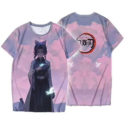 New Summer Fashion Anime Demon Slayer Kochou Shinobu 3D T-Shirt – Kids Casual Unisex Oversized Top