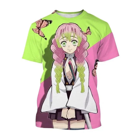 Camiseta de Anime Demon Slayer Kimetsu No Yaiba – Kamado Nezuko & Kochou Shinobu con Estampado 3D