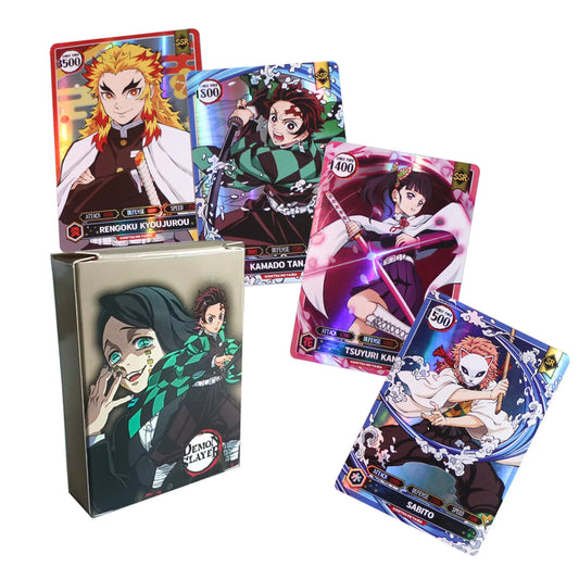 50pcs/Box Demon Slayer Cards – Anime Tanjirou, Nezuko & Agatsuma Zenitsu Shining Cards | TCG Battle Fighting Hobbies Toys for Children