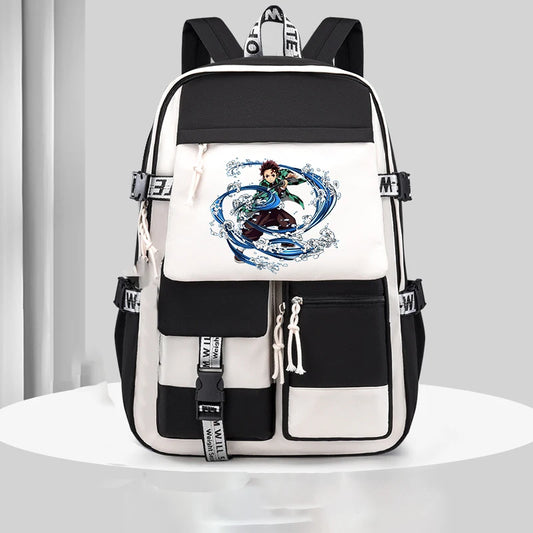 Demon Slayer Kimetsu No Yaiba Backpack – Kawaii Japanese Anime Schoolbag for Boys & Girls