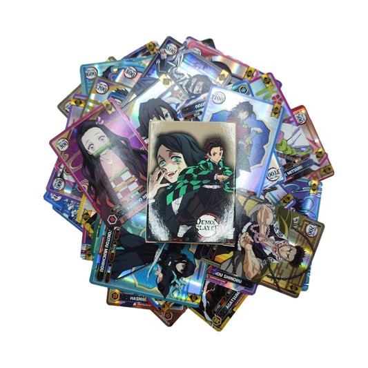 50pcs/Box Demon Slayer Cards – Anime Tanjirou, Nezuko & Agatsuma Zenitsu Shining Cards | TCG Battle Fighting Hobbies Toys for Children