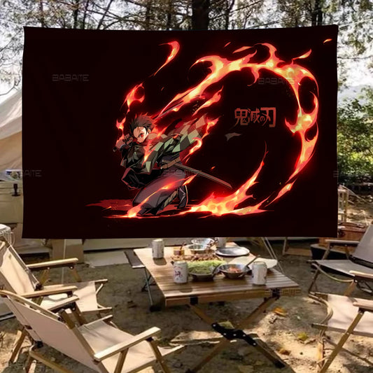 Demon Slayer Printed Large Flag – Sci-Fi Style Room & Home Decor Banner