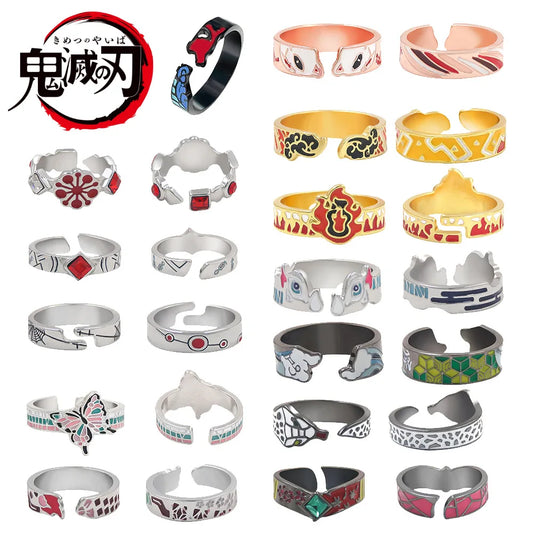 Anime Demon Slayer Kimetsu No Yaiba Adjustable Finger Rings – Tanjirou, Mitsuri & Tokitou Muichirou Jewelry