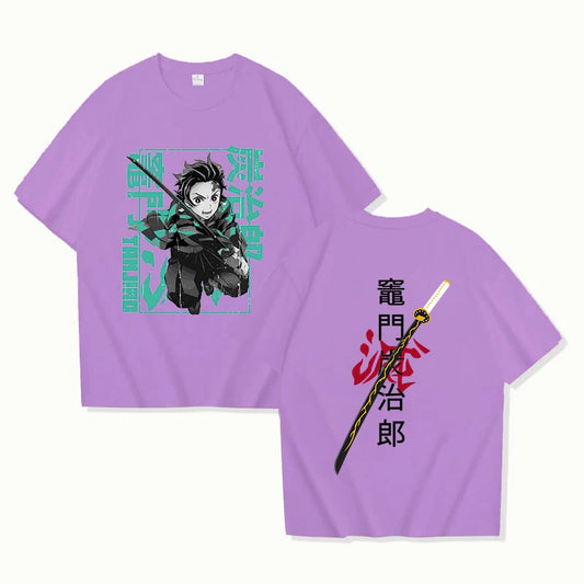New Fashion Kamado Tanjirou Printed T-Shirt – Anime Graphic Tee for Men & Women
