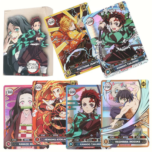50PCS Demon Slayer Cards English Version – SSR Ultra Rare Tanjirou Kamado & Nezuko Character Collection Cards