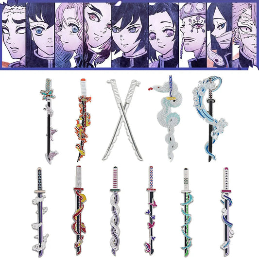 Anime Demon Slayer Enamel Pins Brooch – Kimetsu no Yaiba Sword & Weapon Badge