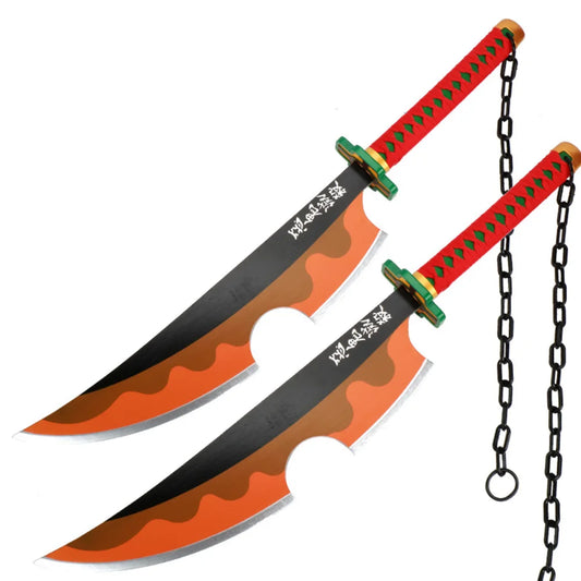 104cm Demon Slayer Wooden Katana Sword – Cosplay Weapon with Stand & Belt