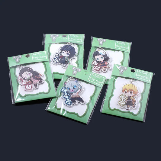 23Pcs/Lot Anime Demon Slayer Acrylic Keychains – Kimetsu No Yaiba Figure Keyring Set
