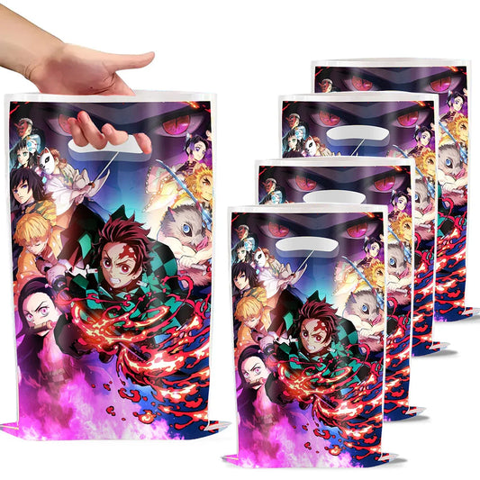 10/50pcs Demon Slayer Birthday Decoration Gift Bags – Tanjirou Kamado Candy & Party Supplies
