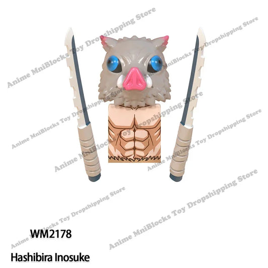 WM6116 Demon Slayer Mini Bricks Action Figures – Tanjirou, Nezuko, Kyoujurou & Giyuu Building Block Toys