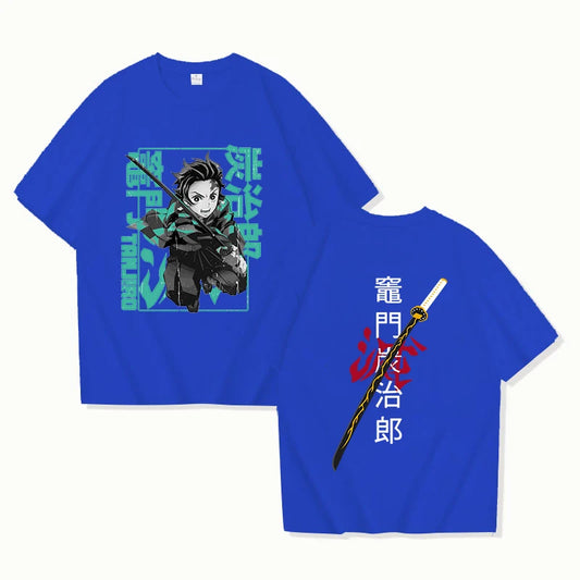 New Fashion Kamado Tanjirou Printed T-Shirt – Anime Graphic Tee for Men & Women
