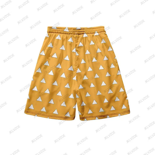 New Summer Beach Shorts with Pocket – Anime 3D Print Kamado Tanjirou Harajuku Jogging Unisex Pants