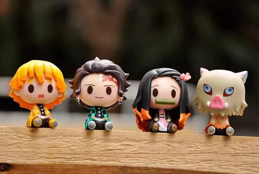 Demon Slayer Mini Figure Set – Nezuko, Tanjirou, Zenitsu & Inosuke (4PCS)