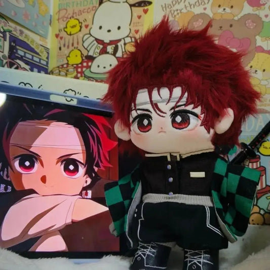 20cm Anime Demon Slayer Cotton Doll – Kawaii Kamado Tanjirou Plush Toy for Girls