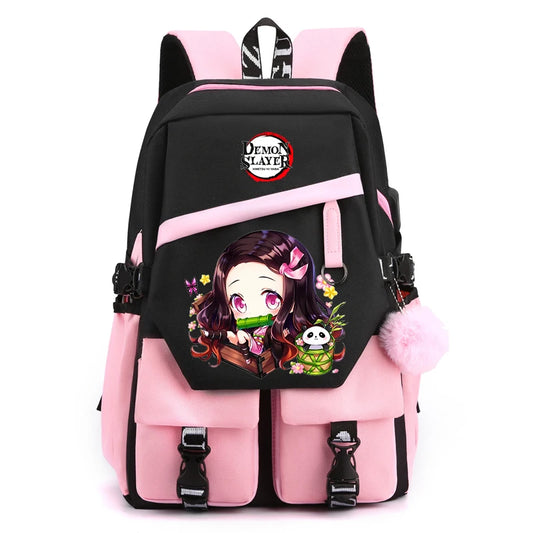 Demon Slayer Anime Backpack – Schoolbag for Girls, Boys & Teenagers