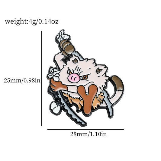 Anime Pikachu and Squirtle Cosplay Demon Slayer Kimetsu No Yaiba Metal Enamel Pins – Cartoon Brooches for Backpacks & Lapels