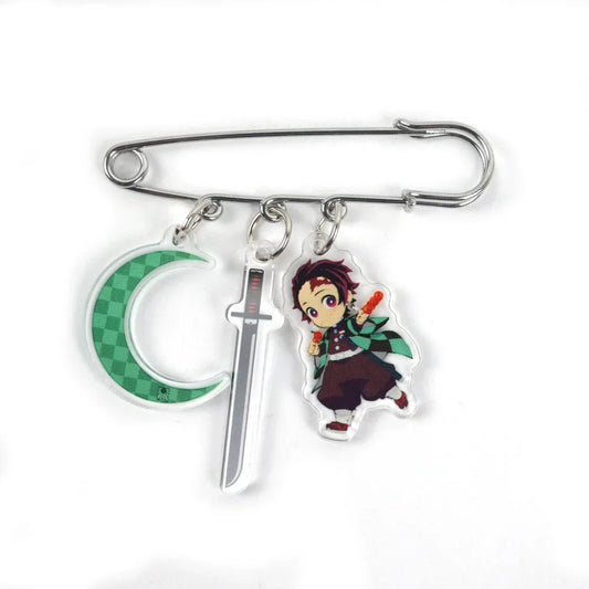 Anime Demon Slayer Brooch Clips – Rengoku Kyoujurou & Kamado Tanjirou Icon Collection Pins