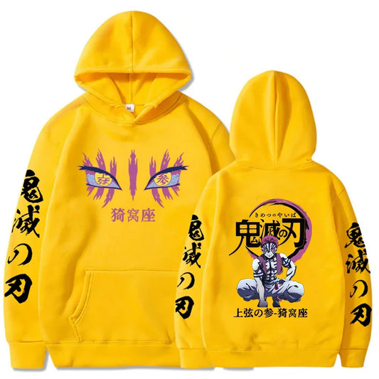 Japanese Anime Demon Slayer Hoodies – Akaza Manga Graphic Streetwear