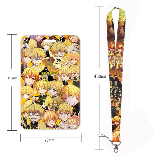 Anime Demon Slayer Credential Holder Lanyard – Key Neck Strap for ID Badge, Cards & Keys