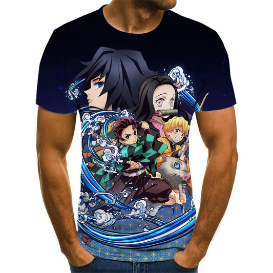 Demon Slayer 3D Print T-Shirt – Unisex Oversized Summer Harajuku Streetwear Tee