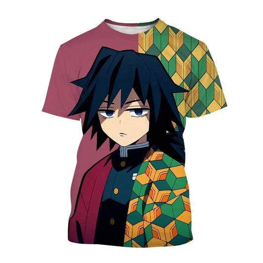 Camiseta de Anime Demon Slayer Kimetsu No Yaiba – Kamado Nezuko & Kochou Shinobu con Estampado 3D
