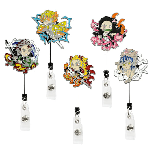 Demon Slayer Retractable Pull Badge Reel – ID Lanyard & Name Tag Holder