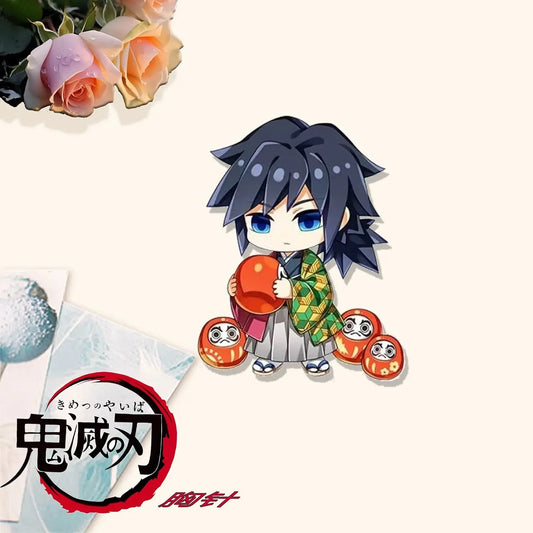 8 Pcs/Set Demon Slayer Cute Q-Version Brooches – Kochou Shinobu, Kamado Tanjirou & Agatsuma Zenitsu Anime Pins