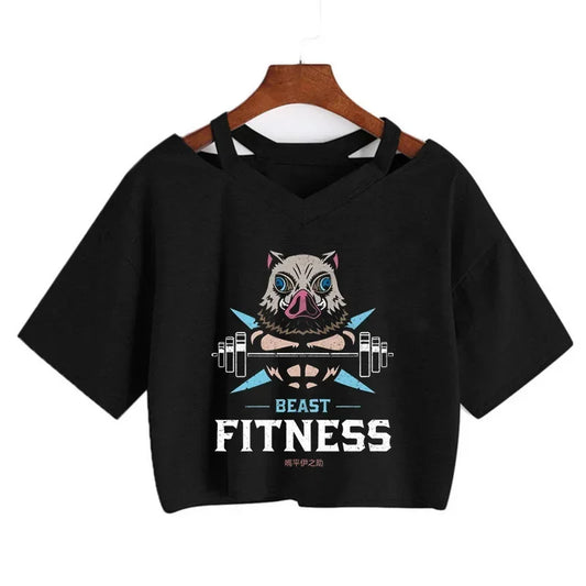 Demon Slayer T-Shirt – Nezuko Crop Top for Women Kimetsu No Yaiba Anime Tee