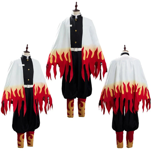 Rengoku Kyoujurou Fantasy Wigs Outfits – Anime Demon Slayer Cosplay Costume for Adults