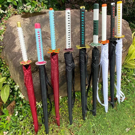 Demon Slayer Katana Umbrella – Mitsuri & Tanjirou-Inspired Samurai Sword Parasol